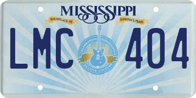 MS license plate LMC404