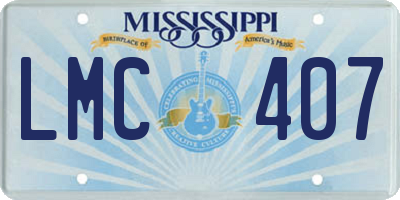 MS license plate LMC407