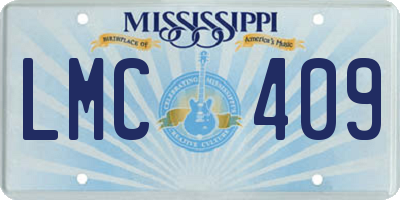 MS license plate LMC409