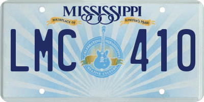 MS license plate LMC410