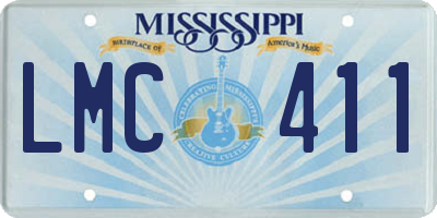 MS license plate LMC411