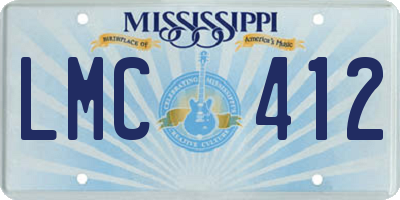 MS license plate LMC412