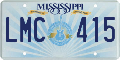 MS license plate LMC415