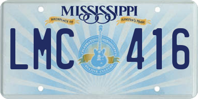 MS license plate LMC416