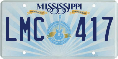 MS license plate LMC417