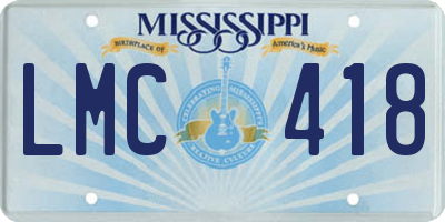 MS license plate LMC418