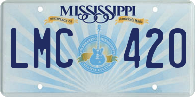MS license plate LMC420