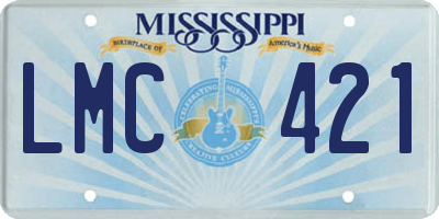 MS license plate LMC421