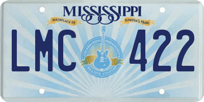 MS license plate LMC422
