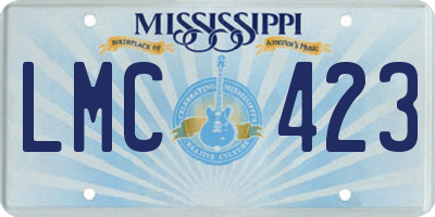 MS license plate LMC423