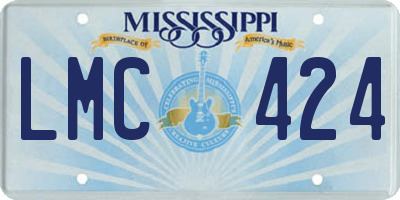 MS license plate LMC424