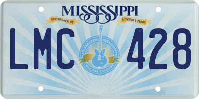 MS license plate LMC428