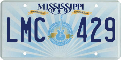 MS license plate LMC429