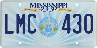 MS license plate LMC430
