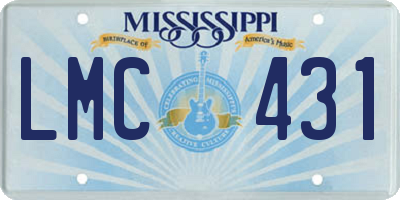 MS license plate LMC431