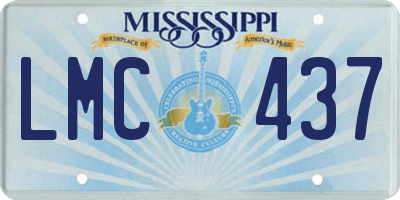 MS license plate LMC437