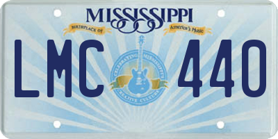 MS license plate LMC440