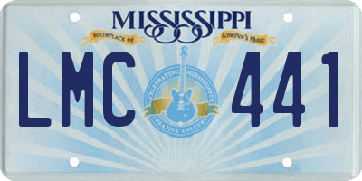 MS license plate LMC441