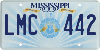 MS license plate LMC442