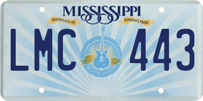 MS license plate LMC443