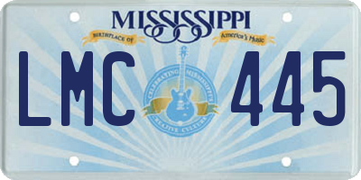 MS license plate LMC445