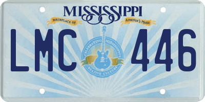 MS license plate LMC446
