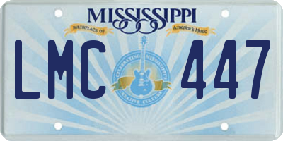 MS license plate LMC447