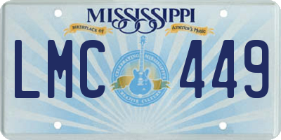 MS license plate LMC449