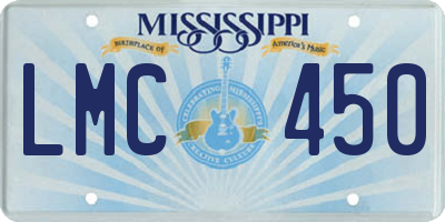 MS license plate LMC450
