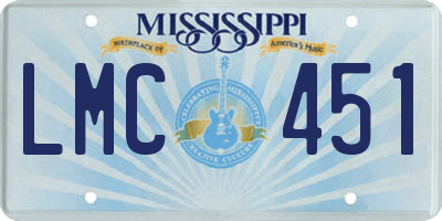 MS license plate LMC451