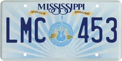 MS license plate LMC453