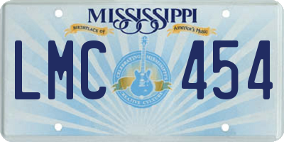 MS license plate LMC454