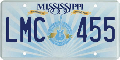 MS license plate LMC455