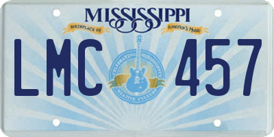 MS license plate LMC457