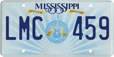 MS license plate LMC459