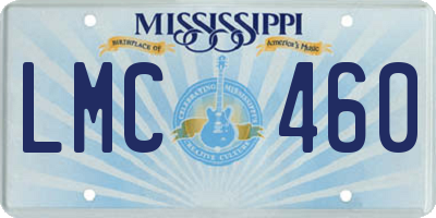 MS license plate LMC460