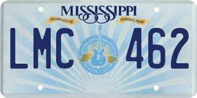 MS license plate LMC462