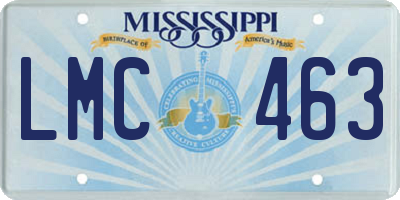 MS license plate LMC463