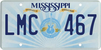 MS license plate LMC467