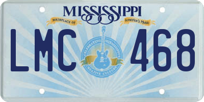 MS license plate LMC468