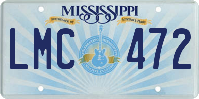 MS license plate LMC472