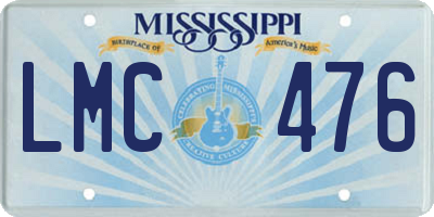 MS license plate LMC476
