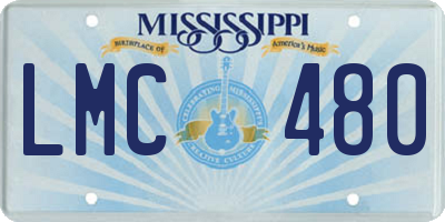 MS license plate LMC480
