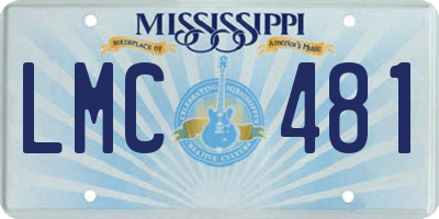 MS license plate LMC481