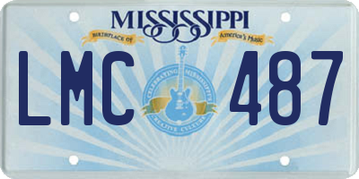 MS license plate LMC487