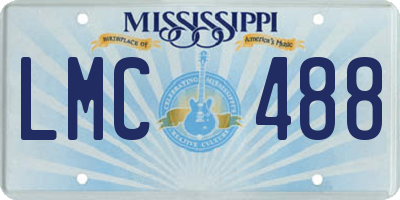 MS license plate LMC488