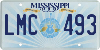 MS license plate LMC493