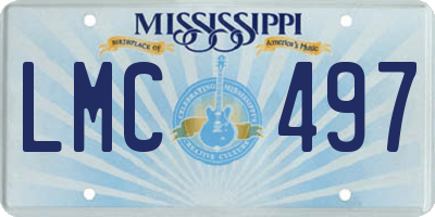 MS license plate LMC497