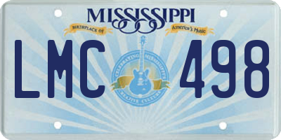 MS license plate LMC498