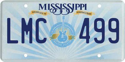 MS license plate LMC499